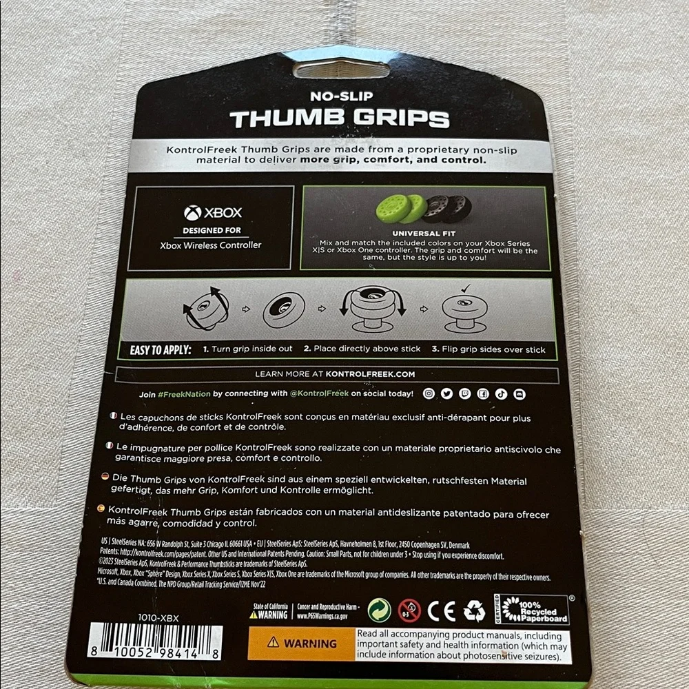 NEW-KontrolFreek No-Slip Thumb Grips for Xbox - Green and Black